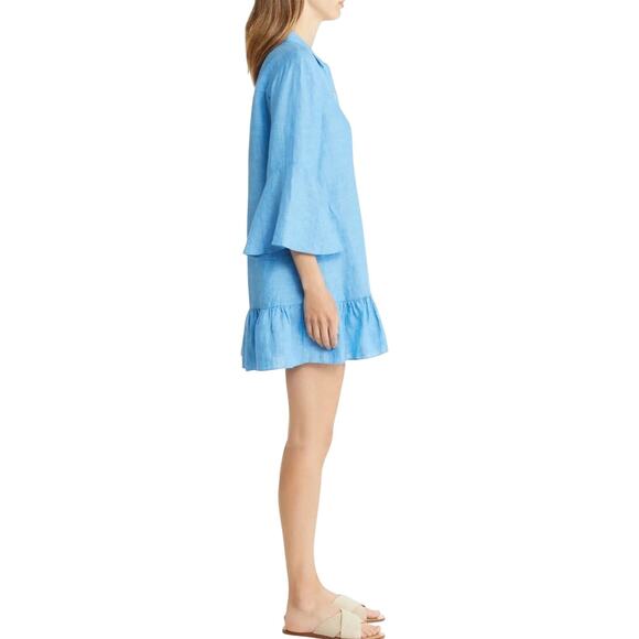 NWOT Lilly Pulitzer Linley Linen Coverup Button Up Shirt Dress Size Large - Picture 5 of 13